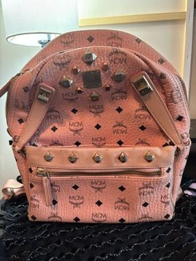 MCM Dual Stark Backpack in Soft Pink Visetos